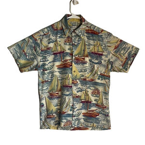 Sailboat Print Men's Casual Shirt
